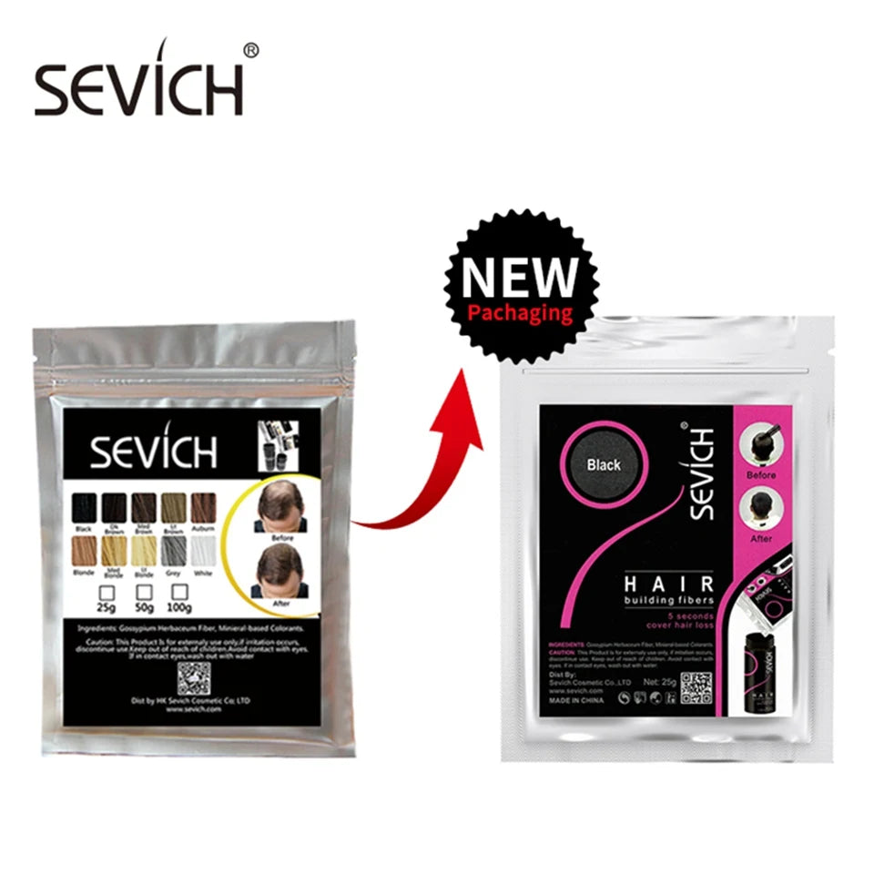 Sevich 100g Hair Fibers 10 Color Keratin Hair Building Fiber Powder Instant Hair Growth Fiber Refill 50g Hair Care Product